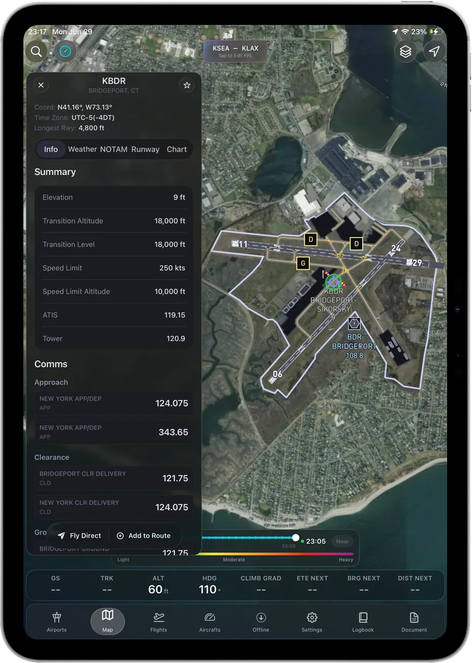 Ascent plan screen on iPad
